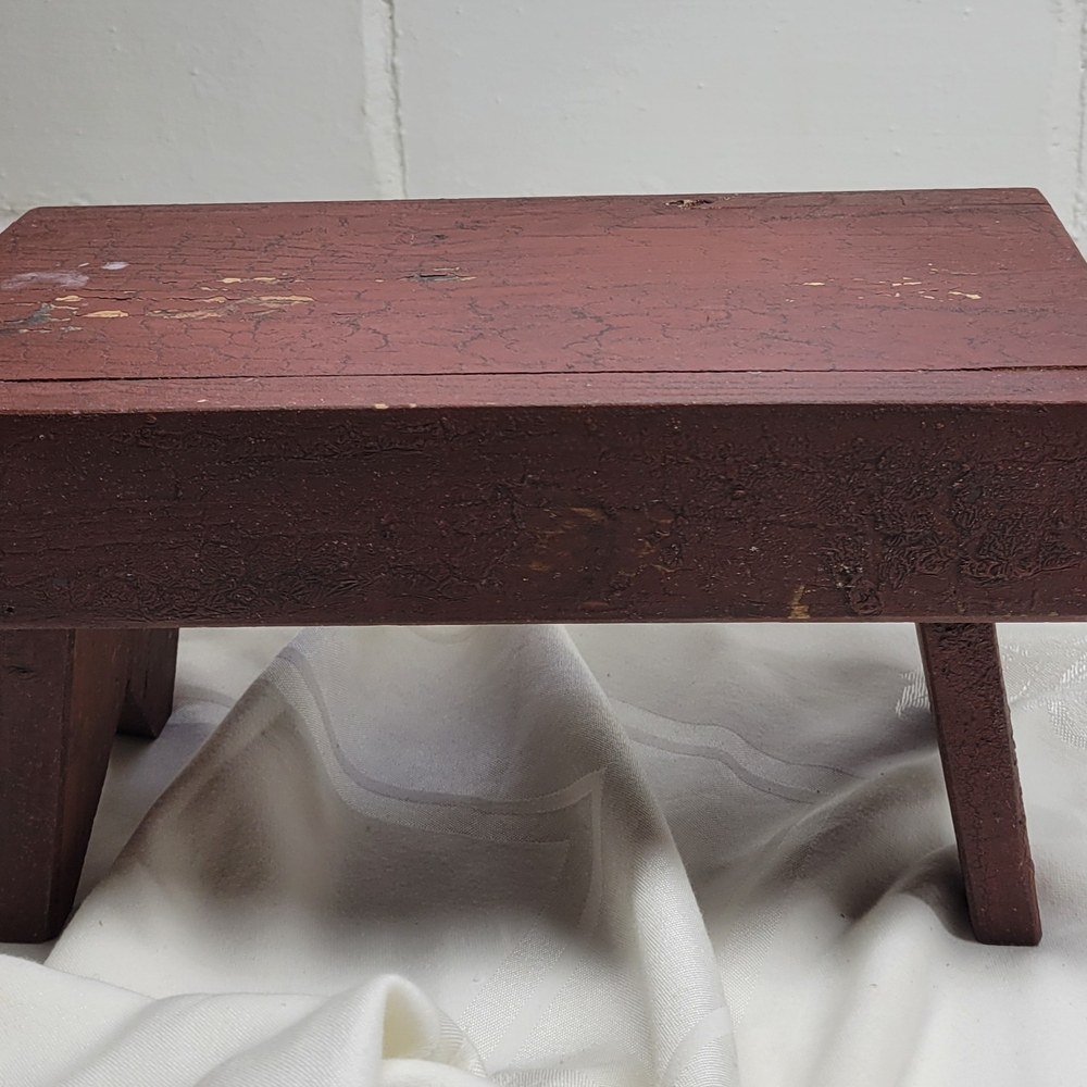 Primitive Painted Wooden Stool